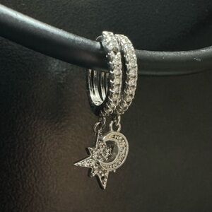 Sterling Silver Star and Moon Earrings